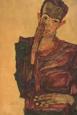 Egon Schiele Self-Portrait with Hand to Cheek (mk12) oil painting image